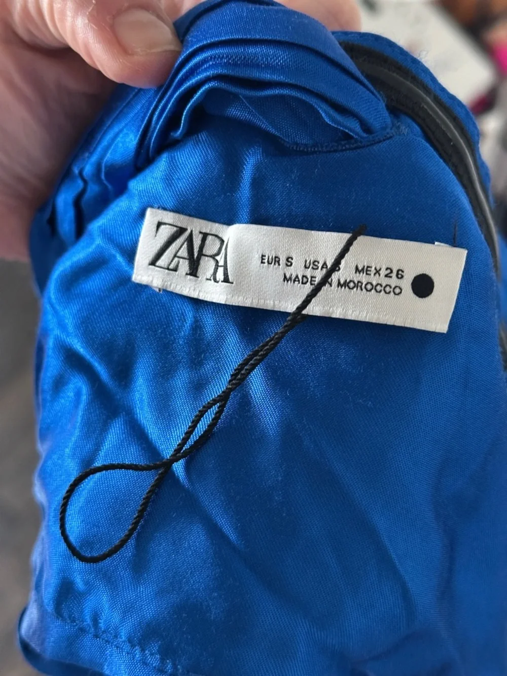 Zara Royal Blue Satin Halter Top - Picture 3 of 4